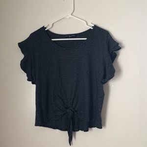 Striped Ruffle Sleeve Top Size M